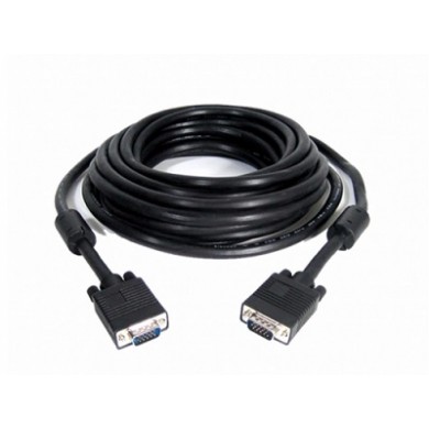 Cable VGA - 15m - Cablexpert CC-PPVGA-15M-B, 15 m, Premium VGA HD15M/HD15M dual-shielded w/2*ferrite core, Black