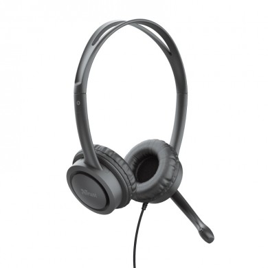 Trust  Mauro USB Headset, with Microphone, Inline remote control, mute switch for microphone and headphones, USB, Black