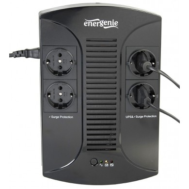 Gembird EnerGenie EG-UPS-002, 850VA / 510W, UPS with AVR, 4x Schuko outlets, LED status indication, USB port