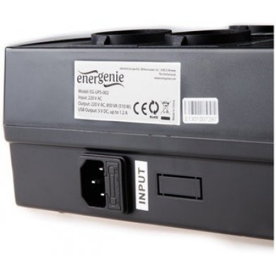 Gembird EnerGenie EG-UPS-002, 850VA / 510W, UPS with AVR, 4x Schuko outlets, LED status indication, USB port