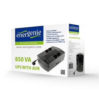 Gembird EnerGenie EG-UPS-002, 850VA / 510W, UPS with AVR, 4x Schuko outlets, LED status indication, USB port