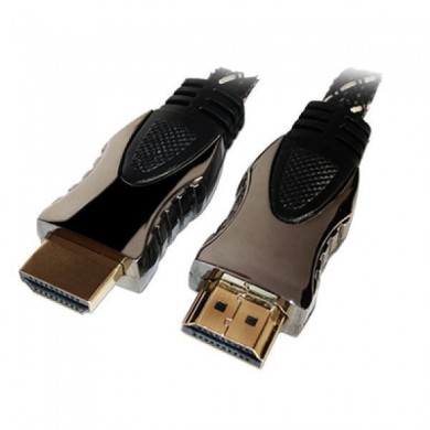 Cable HDMI 2m - Brackton(Zignum) &rdquo;Prime&rdquo; K-HDE-FKR-0200.BG, 2 m, High Speed HDMI&reg; Cable with Ethernet, male-male, 99,99% OFC oxygen free copper, up to 2160p 2Kx4K, 3D capable, with 24k gold plated contacts, triple shielded, 2 ferrites, nylon sleeve