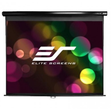 Elite Screens 100" (16:9) 221 x 125 cm, Manual Projection Screen, Pull Down, Black