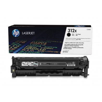 HP 312X (CF380X) High Yield Black Original LaserJet Toner Cartridge (up to 4400 pages), for  HP LaserJet Pro M476 Series