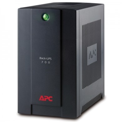 APC Back-UPS BX700UI, 700VA/390W, AVR, 4 x IEC Sockets (all 4 Battery Backup + Surge Protected), RJ-11 Line Protection, LED indicators, PowerChute USB Port