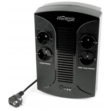 Gembird EnerGenie EG-UPS-001, 650VA / 390W, UPS with AVR, 4x Schuko outlets, LED status indication