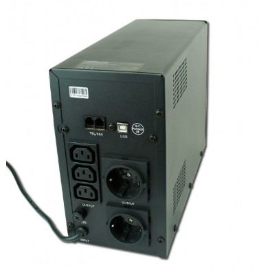 Gembird EnerGenie EG-UPS-033, LCD display, 1200VA / 720W, UPS with AVR, Output sockets: 3 pcs x C13, 2 pc Schuko outlets, USB port