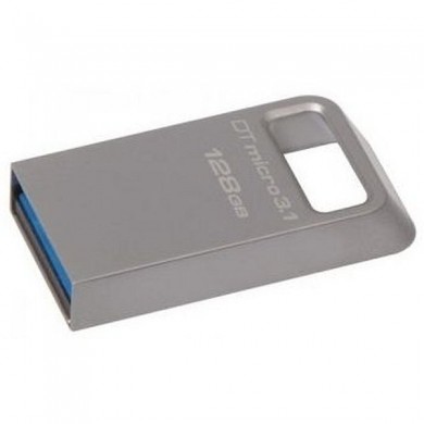 128GB USB3.1 Kingston DataTraveler Micro 3.1, Metal casing, Compact and lightweight, World’s smallest USB Flash drive (Read 100 MByte/s, Write 15 MByte/s)