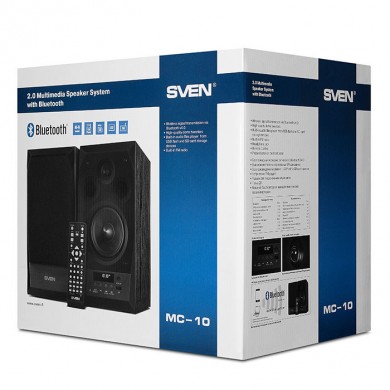 Boxe 2.0 SVEN MC-10 / 50W RMS, Bluetooth / FM / USB / SD card / Black