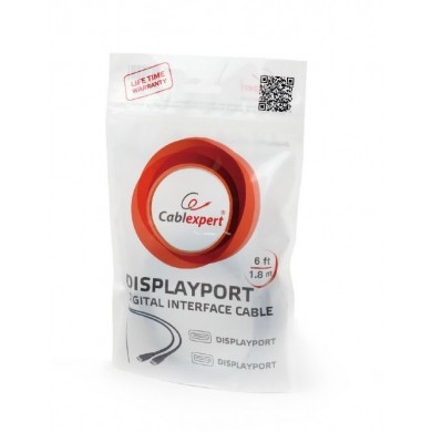 Cable DP - 1.8m - Cablexpert CC-DP2-6, 1.8 m, DisplayPort, digital interface cable, bulk packing