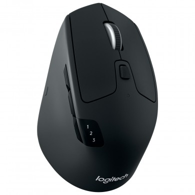Logitech Wireless Mouse M720 Triathlon, Black, Optical Mouse, Multi-device, Hyper-fast scrolling, Switching seamlessly between 3 computers, Bluetooth Smart and 2.4GHz wireless connection, Black/White, Retail