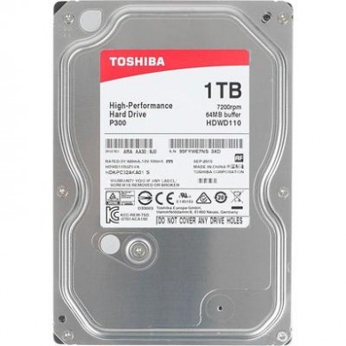 3.5" HDD 1.0TB  Toshiba HDWD110UZSVA  P300,  Desktop™, CMR Drive, 7200rpm, 64MB, SATAIII