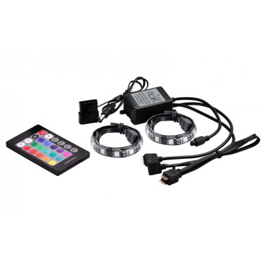 RGB LED strips  DEEPCOOL "RGB 350", Remote controller, RGB color LED strips: 500mm* 2pcs (with 200mm cable),  Different lighting modes, Magnet-based mounting, Stable and long lifespan, Software control (ASUS Aura/MSI Mystic/Gigabyte Fusion)