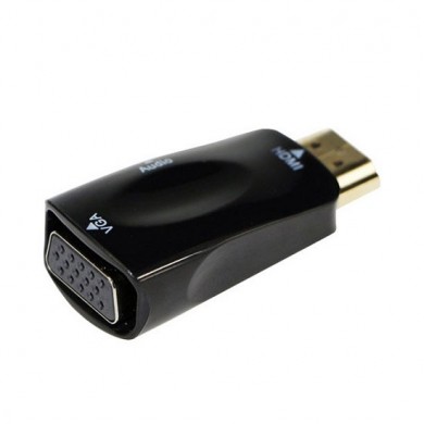 Adapter HDMI-VGA  - Gembird  A-HDMI-VGA-02, HDMI to VGA  and audio adapter, single port, Converts digital HDMI input (19 pin male, v.1.4) into analog VGA output (DB15 female) + 3.5 mm audio