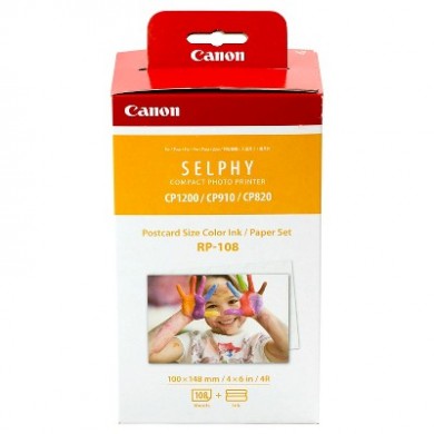 Hartie foto Canon  RP-108 (Color Print Paper + Ink Cassette) , 4"x6" (108 sheets)