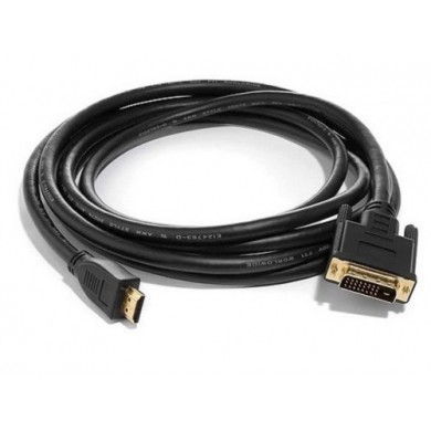 Cable HDMI-DVI - 3m - Brackton &rdquo;Basic&rdquo; DHD-SKB-0300.B, 3m, DVI-D cable 24+1 to HDMI 19 pin, m/m, double-shielded 1080i, pastic plug,  golden contacts