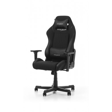 Gaming/Office Chair DXRacer Drifting GC-D02-N-S2, Black/Black, Premium Fabric + PU leather, max weight up to 150kg / height 145-175cm, Recline 90°-135°, 3D Armrests, Head and Lumber cushions, Neylon wheelbase, 2" PU Caster, W-22.9kg