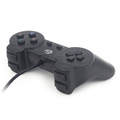 Gembird JPD-UDV-01 Dual vibration gamepad, 2 sticks, 4-way D-pad and 10 action buttons, USB 2.0, 1.8m, Black