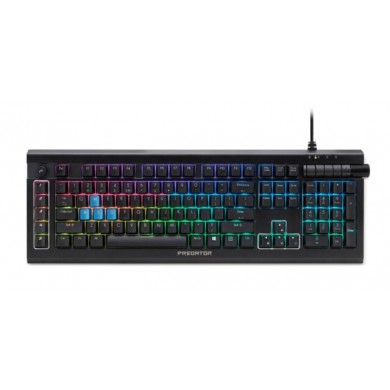 ACER PREDATOR GAMING KEYBOARD AETHON500, mechanical keys, 16.8M RGB backlit, detachable magnetic wrist rest, anodized aluminum faceplate. ACER PREDATOR GAMING KEYBOARD AETHON500, mechanical keys, 16.8M RGB backlit, detachable magnetic wrist rest, anodized aluminum faceplate.