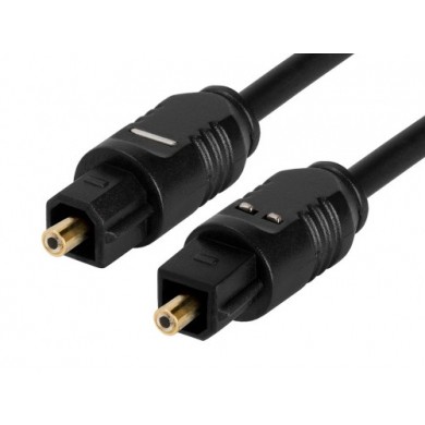 Optical cable 4mm - 2m -  Brackton K-TOS-SKB-0200.B, Toslink-cable, m/m, glass fiber OD 4mm, 1.8m, up to 125 Mbit/s, with dust caps, black