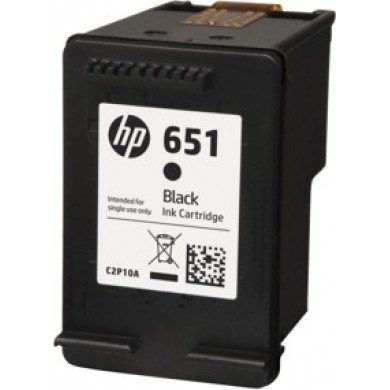 HP 651 (C2P10AE) Black Ink Cart for HP Deskjet Ink Advantage 5575 , HP DeskJet Ink Advantage 5645, 600p.