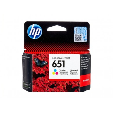 HP 651 (C2P11AE) Color Ink Cart (c/m/y) for HP Deskjet Ink Advantage 5575 , HP DeskJet Ink Advantage 5645, 300p.
