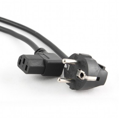 Power cord PC-186A-VDE,  1.8 m, Schuko input and right angled C13 output, with VDE approval, Black