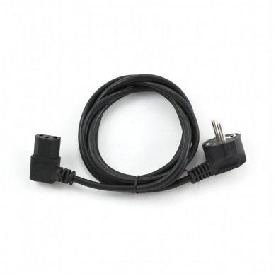 Power cord PC-186A-VDE,  1.8 m, Schuko input and right angled C13 output, with VDE approval, Black