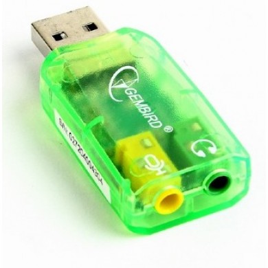 Gembird SC-USB-01 &rdquo;Virtus&rdquo; USB Sound Card,  connectors: USB A-type male, 3.5mm stereo headphone jack, 3.5mm microphone input jack, 3.5 mm line-in jack