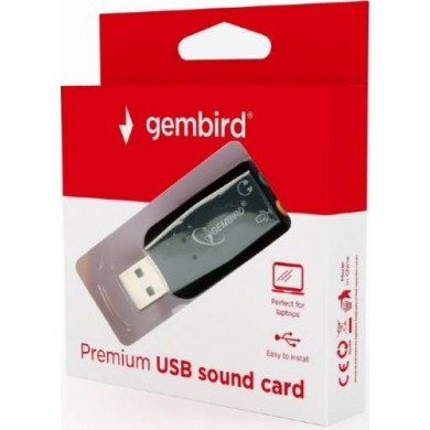 Gembird SC-USB2.0-01 &rdquo;Virtus Plus&rdquo;  USB Sound Card,  connectors: USB A-type male, 3.5mm stereo headphone jack, 3.5mm microphone input jack, 3.5 mm line-in jack,  CMedia CM108B