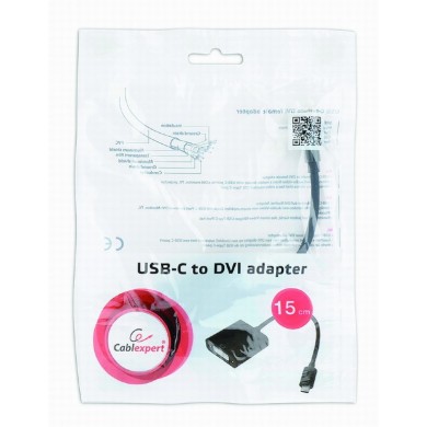 Adaptor Gembird A-CM-DVIF-01, USB-C to DVI Adaptor Gembird A-CM-DVIF-01, USB-C to DVI