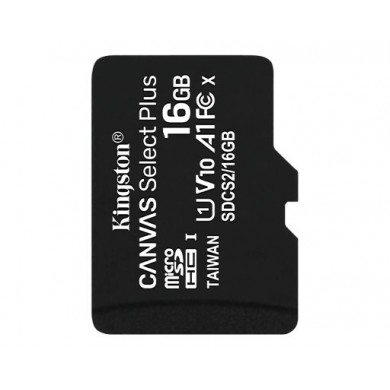 16GB microSD Class10 A1 UHS-I  Kingston Canvas Select Plus, 600x, Up to: 100MB/s