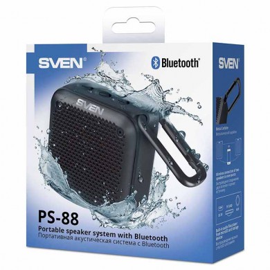 Boxa portabila SVEN PS-88, Black / 7W / Bluetooth / FM / USB / microSD / 1500mA*h