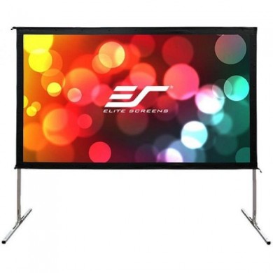 Elite Screens 120" (16:9) 266 x 149cm, Outdoor/Indoor Projector Screen, Yard Master 2 series, Stand, White, Silver Aluminum Frame, Assembles without the use of tools, Lightweight aluminum square tube construction, Carrying bag