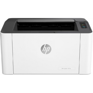 Printer HP Laser 107a, White,  A4, 1200 dpi, up to 20 ppm, 64MB, Up to 10k pages/month, USB 2.0, PCLmS, URF, PWG, W1106A Cartridge (~1000 pages) Starter ~500pages