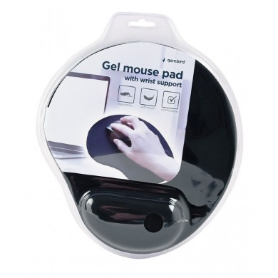 Gembird MP-GEL-BK, Gel mouse pad with wrist support, black