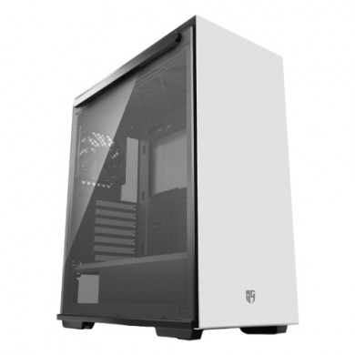 DEEPCOOL "MACUBE 310 WH" Gamer Storm ATX Case, with Side-Window (Tempered Glass Side Panel), without PSU, Tool-less, 1 fans pre-installed (1x120mm DC fan), 2xUSB3.0, 1xAudio,1xMic, White (iF Design Award 2020)