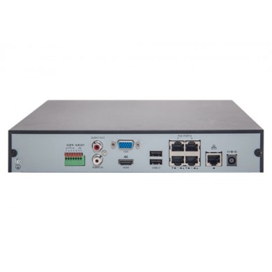 UNV NVR301-04Q, 6-ch , 1 SATA interface, 4 BNC/5MP Lite, Mini 1U, H.265