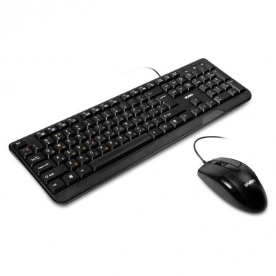 SVEN KB-S330C, Keyboard 12Fn-keys + Mouse (Optical 1000 dpi, 2+1(scroll wheel)), Waterproof design, Classic fullsize layout, USB, Black, Rus/Ukr/Eng