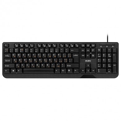 SVEN KB-S330C, Keyboard 12Fn-keys + Mouse (Optical 1000 dpi, 2+1(scroll wheel)), Waterproof design, Classic fullsize layout, USB, Black, Rus/Ukr/Eng