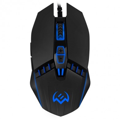 SVEN RX-G810 Gaming, Optical Mouse, 800-4000 dpi, 6+1 buttons (scroll wheel),  DPI switching modes, Two navigation buttons (Forward and Back),Soft Touch coating, USB, Black