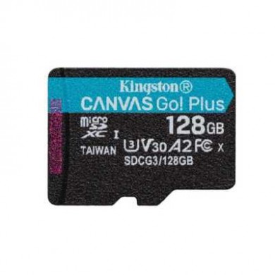 128GB microSD Class10 UHS-I U3 (V30) Kingston Canvas Go! Plus, Ultimate, Read: 170Mb/s, Write: 90Mb/s, Ideal for Android mobile devices, action cams, drones and 4K video production