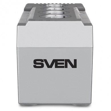 SVEN VR-F1000, 320W, Automatic Voltage Regulator, 4x Schuko outlets, Input voltage: 180-285V, Output voltage: 230V &plusmn; 10%, input and output voltage digital indicator on the front panel, Power supply delay function, metal body, Black