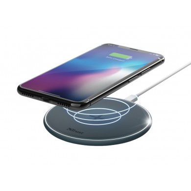 Wireless Charger  Trust Qylo Fast Wireless Charging, Fast-charge with maximum speed of up to 7.5W (iPhone) or up to 10W (Samsung Galaxy) using a USB wall charger with QuickCharge 2.0/3.0