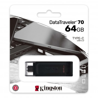 Flash Drive USB-С Kingston DataTraveler 70 / 64GB / 80 MByte/s