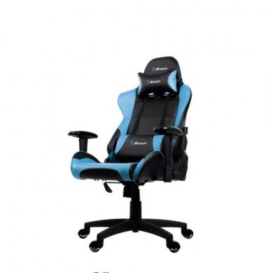Gaming/Office Chair AROZZI Verona V2, Black/Blue, PU Leather, max weight up to 100-105kg / height 160-180cm, Recline 165°, 1D Armrests, Head and Lumber cushions, Metal Frame, Nylon wheelbase, Gas Lift 4class, Small nylon casters, W-25.5kg