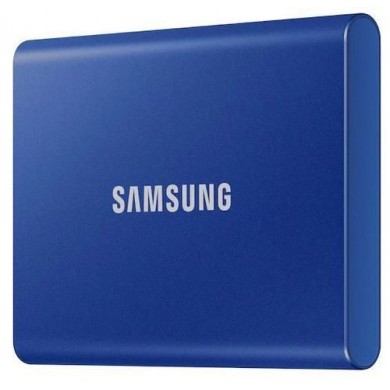 M.2 External SSD 1.0TB  Samsung T7 USB 3.2, Blue, USB-C, Includes USB-C to A / USB-C to C cables, Sequential Read/Write: up to 1050/1000 MB/s, V-NAND (TLC), Windows/Mac/PS4/Xbox One compatible, Light, Portable, Durable