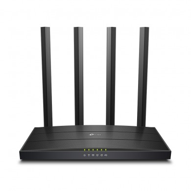 TP-LINK  Archer C6U  AC1200 Dual Band Wireless Gigabit Router, Atheros, 867Mbps at 5Ghz + 300Mbps at 2.4Ghz, 802.11ac/a/b/g/n, MU-MIMO, Beamforming, 1 Gigabit WAN + 4 Gigabit LAN, USB for 4G modem/Media/FTPserver, 4 external antennas + 1 int. antenna