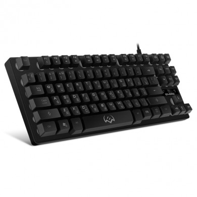 SVEN KB-G7400 Gaming Keyboard, membrane with tactile feedback, 87 keys, 12 Fn-keys, Backlight, USB, Рус/Укр/Eng, Black