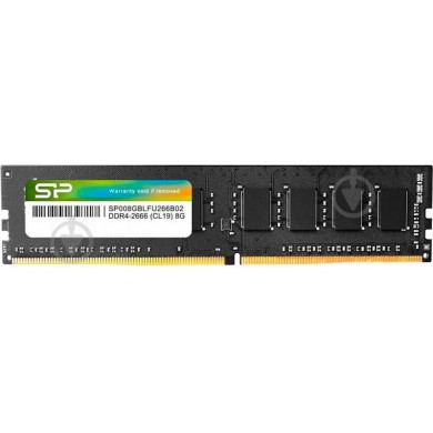 8GB DDR4-2666  Silicon Power, PC21300, CL19, 1Gx8, Single Rank, 1.2V